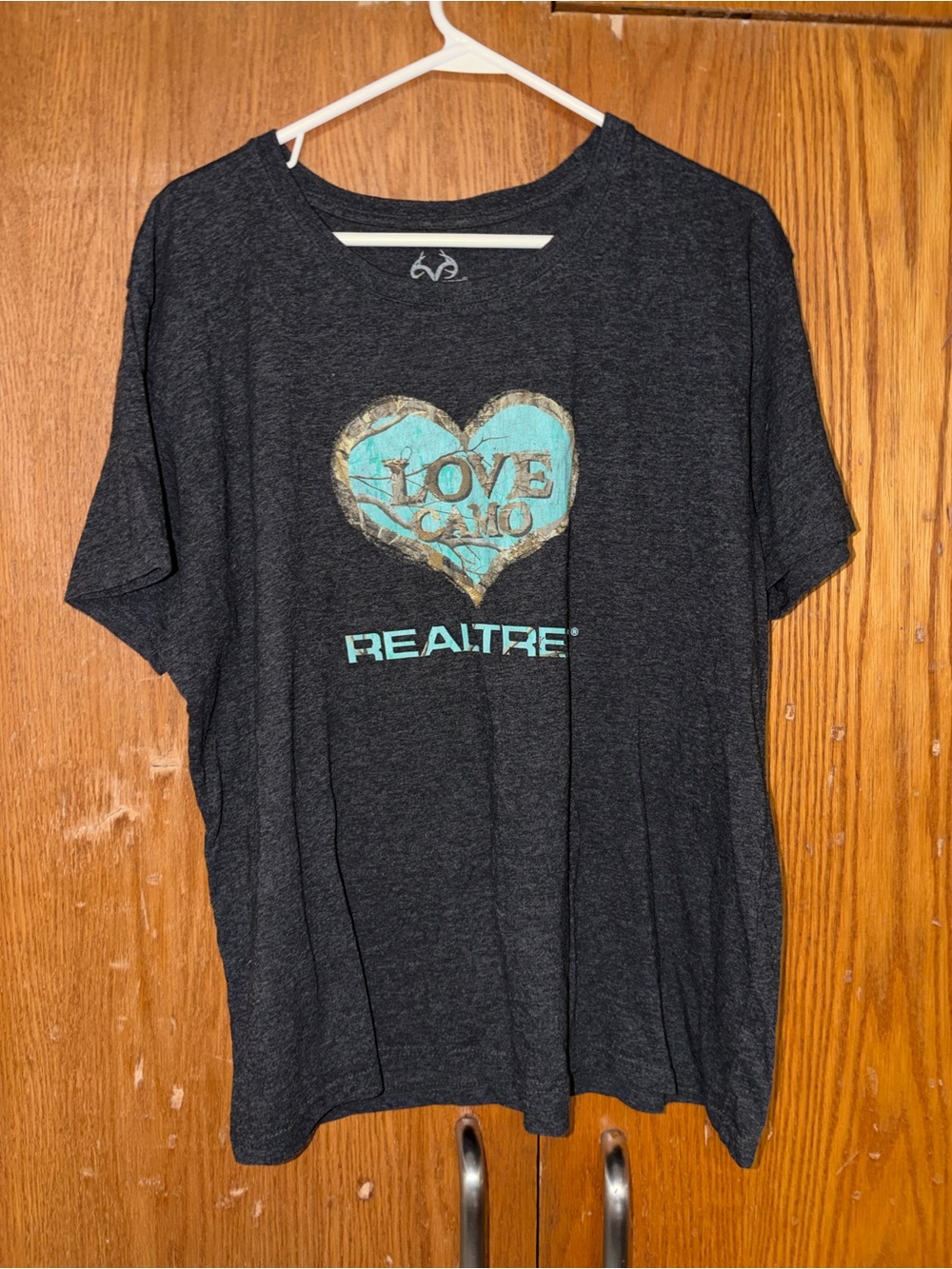 Realtree Black Tee with Turquoise Love Camo Heart
